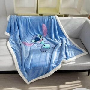 50x60 Kids Stitch Throw Blanket, 3D Embroidery Sherpa Blanket